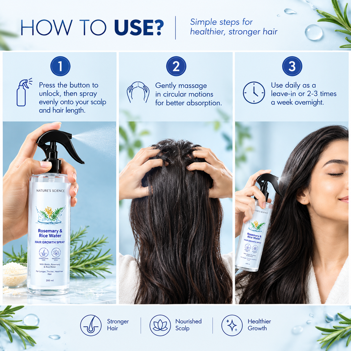 Rosemary Rice Water Hair Spray